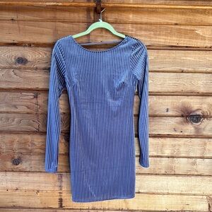Elegant Indigo Ribbed Dress